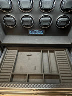 Watch Winder Safe for 8 Watches Insurance Rated with Extra Storage by Aevitas