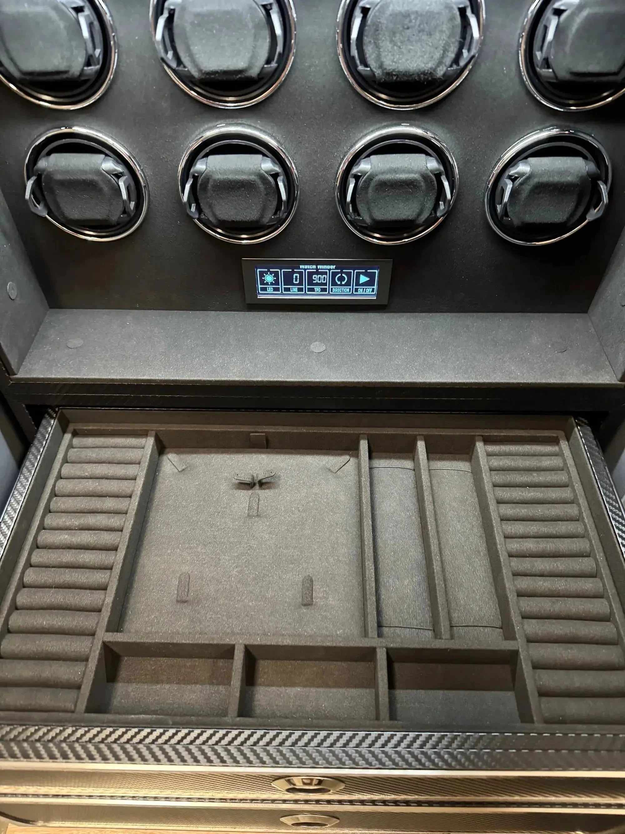 Watch Winder Safe for 8 Watches Insurance Rated with Extra Storage by Aevitas