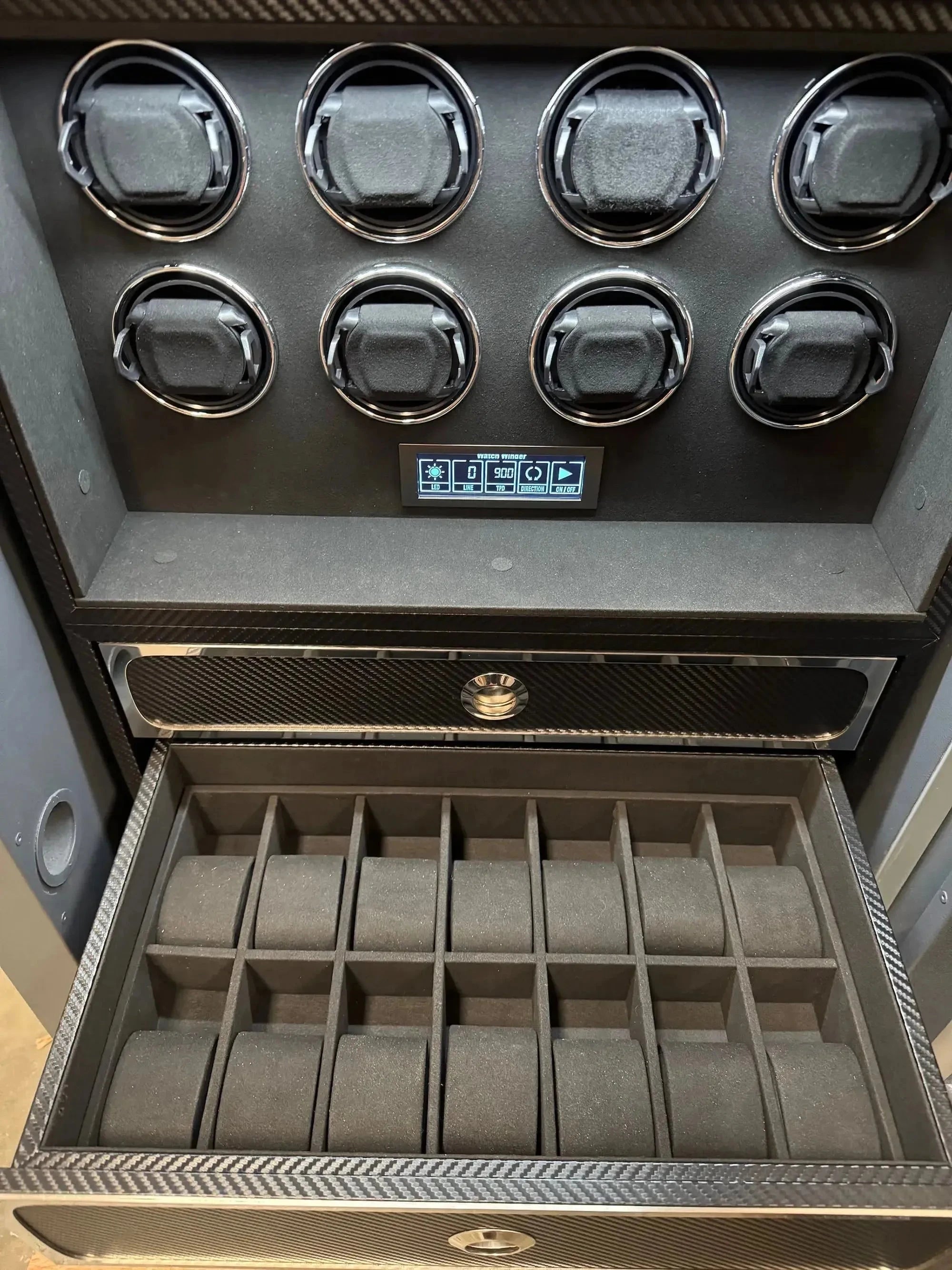 Watch Winder Safe for 8 Watches Insurance Rated with Extra Storage by Aevitas