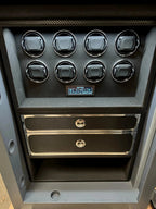 Watch Winder Safe for 8 Watches Insurance Rated with Extra Storage by Aevitas
