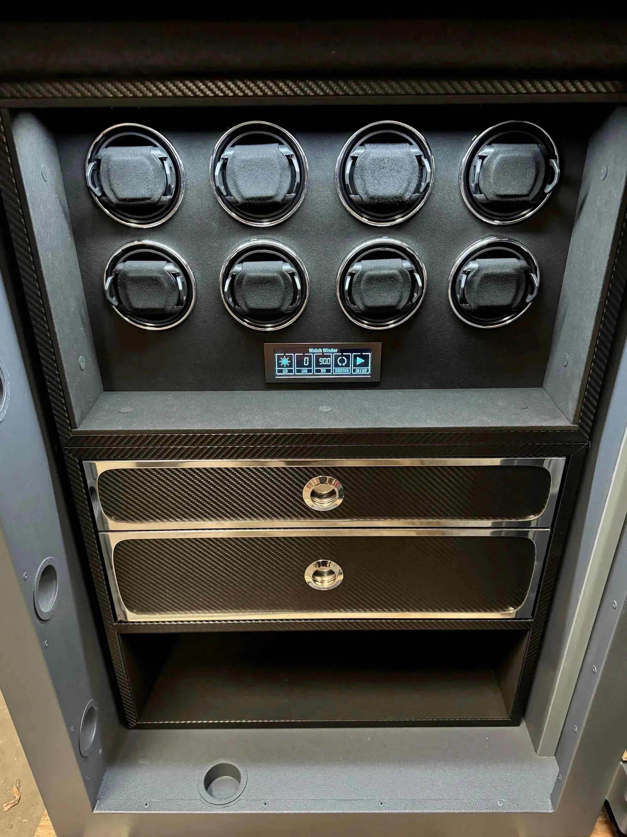 Watch Winder Safe for 8 Watches Insurance Rated with Extra Storage by Aevitas