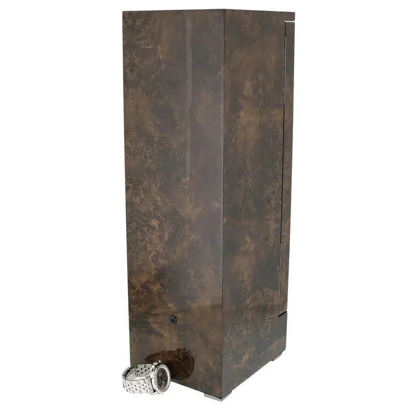 Watch Winder for 4 Automatic Watches Dark Burl Wood Finish Tower Series by Aevitas