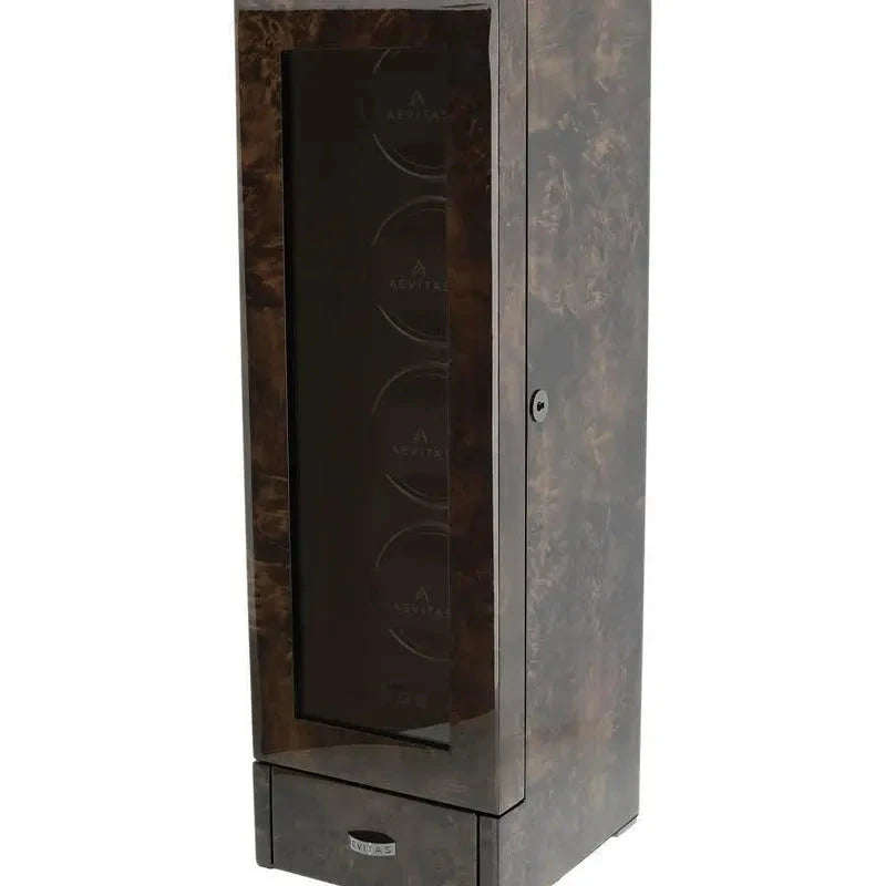 Watch Winder for 4 Automatic Watches Dark Burl Wood Finish Tower Series by Aevitas