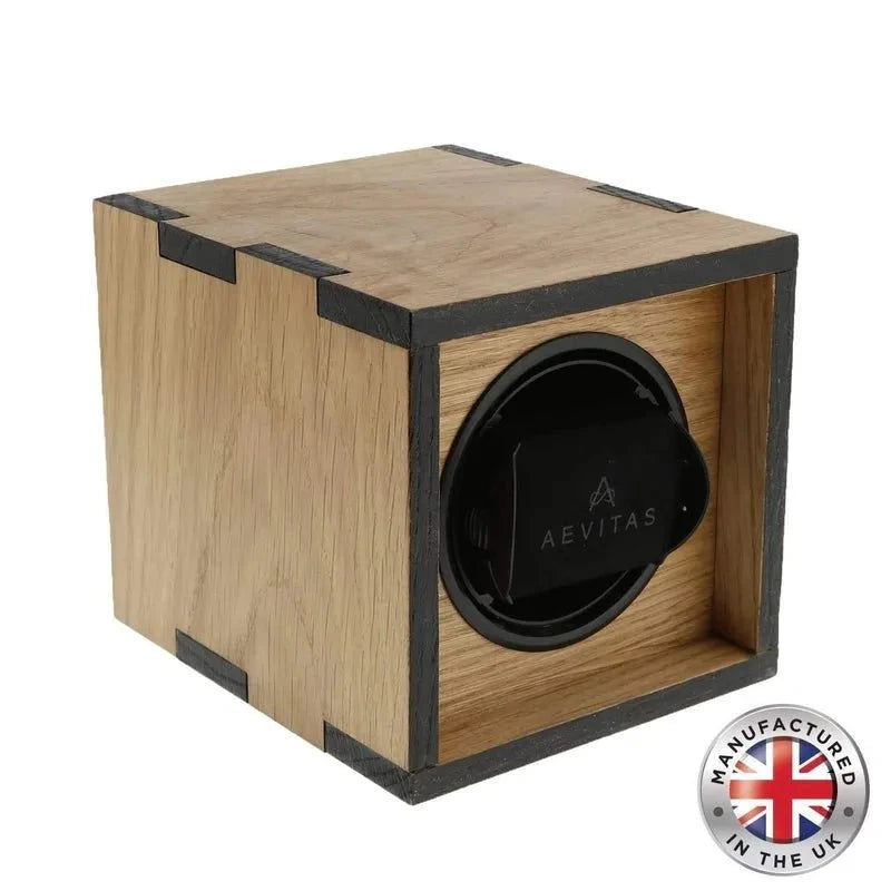 Watch Winder in Solid Oak Wood Dual Finish Made in the UK by Aevitas