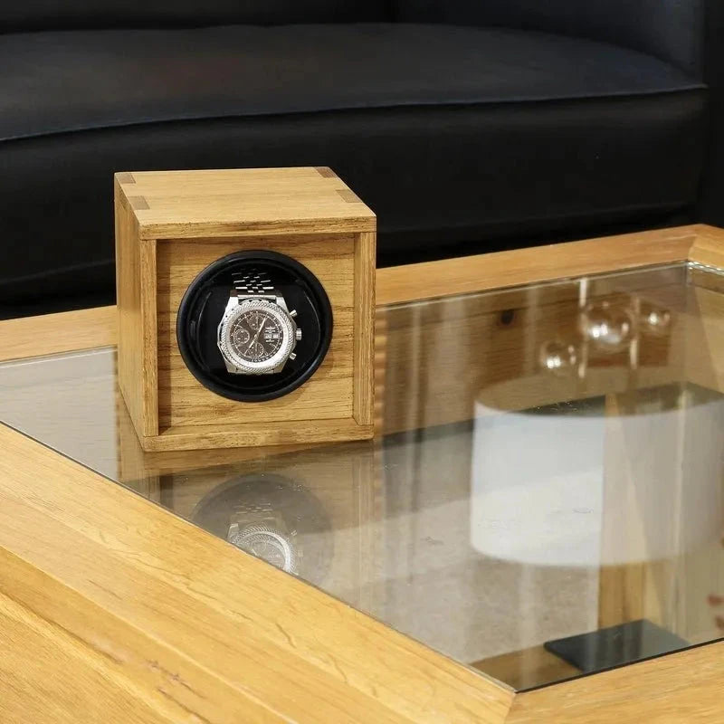 Watch Winder in Solid Oak Wood Manufactured in the UK by Aevitas