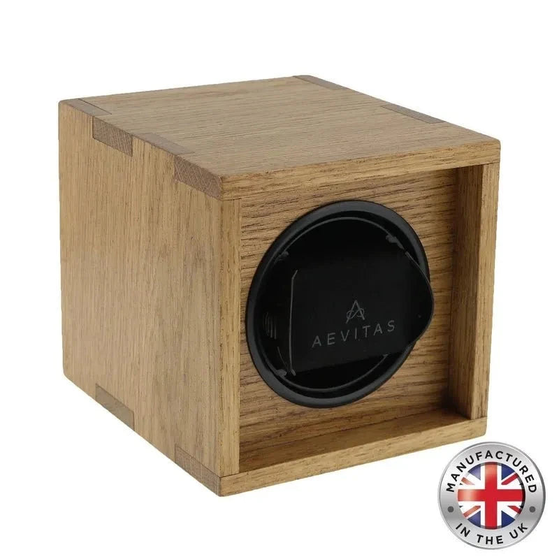 Watch Winder in Solid Oak Wood Manufactured in the UK by Aevitas