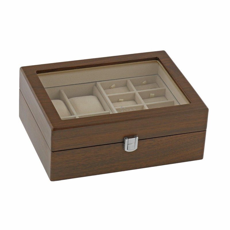 Watch and Cufflink Box in Natural Walnut Finish by Aevitas