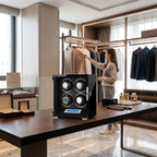 4 Watch Winder Piano Black Wood Finish the Tower Series by Aevitas