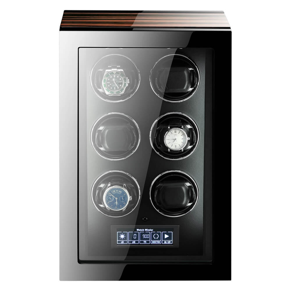 Premium Automatic 6 Watch Winder with Touch Screen by Aevitas